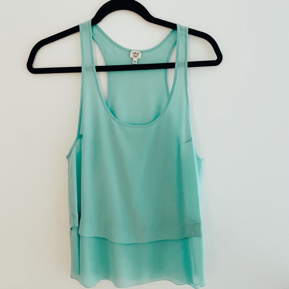 Wilfred 100% silk racer back tank top
